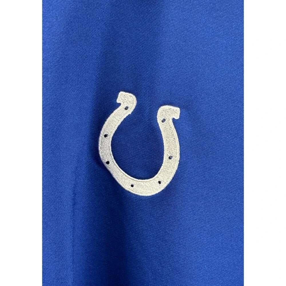 Indianapolis Colts 1/4 Zip Pullover Mens 2XL Blue Gray Long Sleeve Antigua